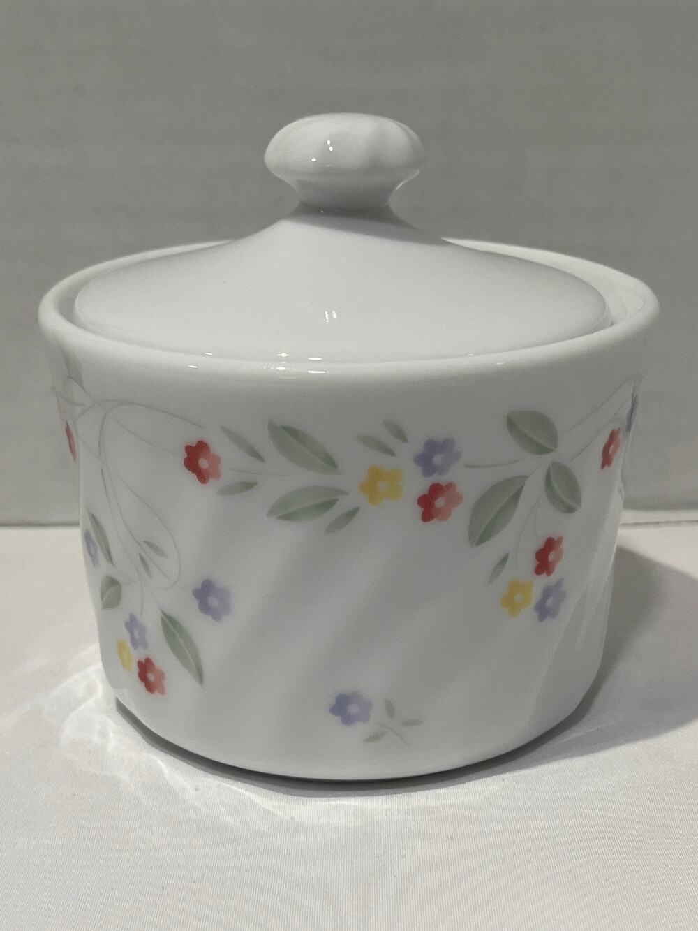Corning Ware Country Festival Floral Covered Canister Jar 4" USA Vintage